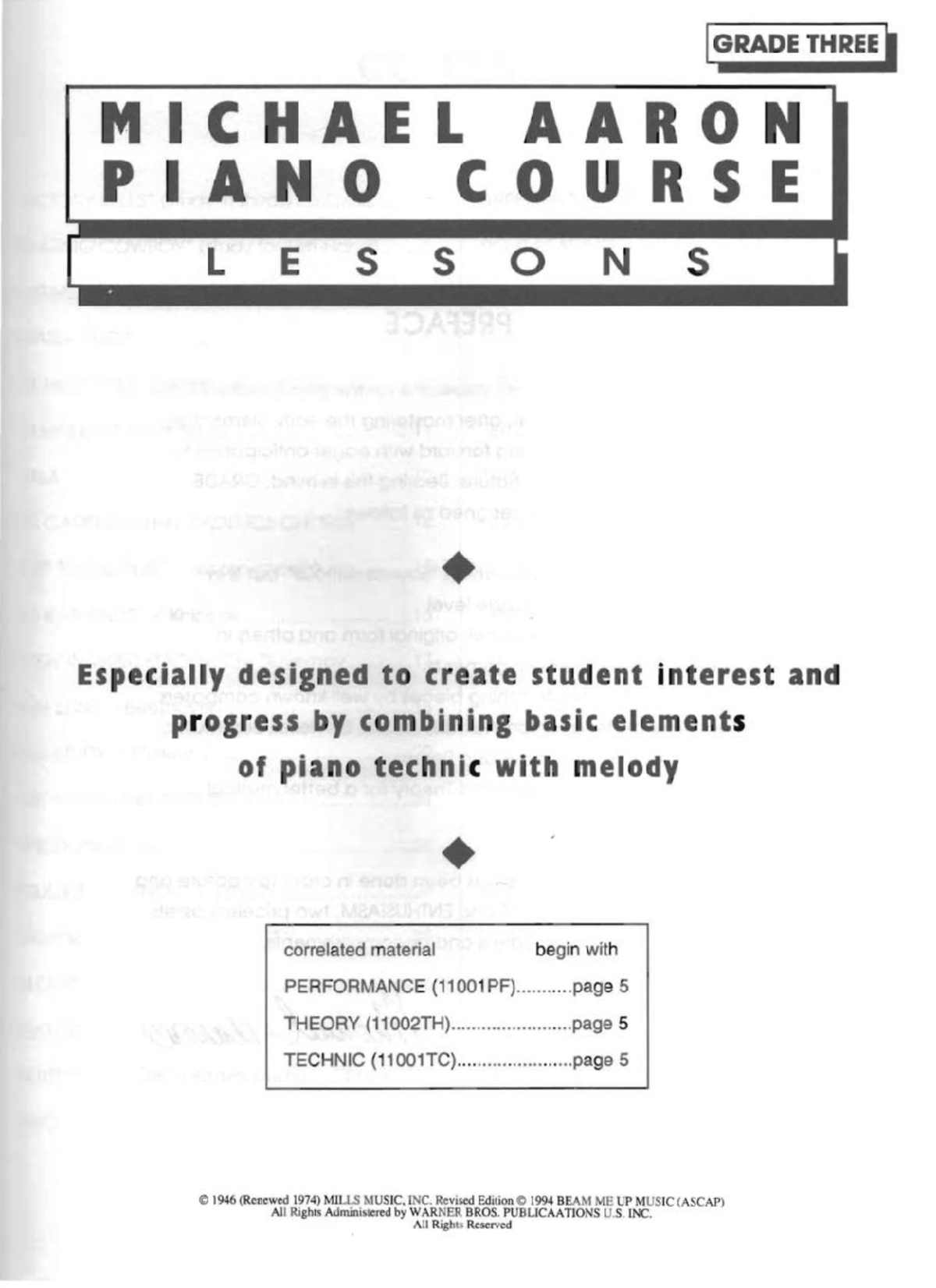 Michael Aaron Book - IGRADE THREE I MIC P I AE NO AARON COURSE • Espe ...