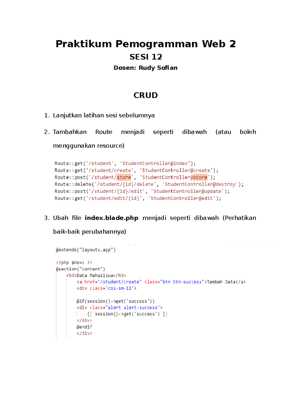 SESI 12 Praktek Web 2 - contains web programming material - Praktikum ...