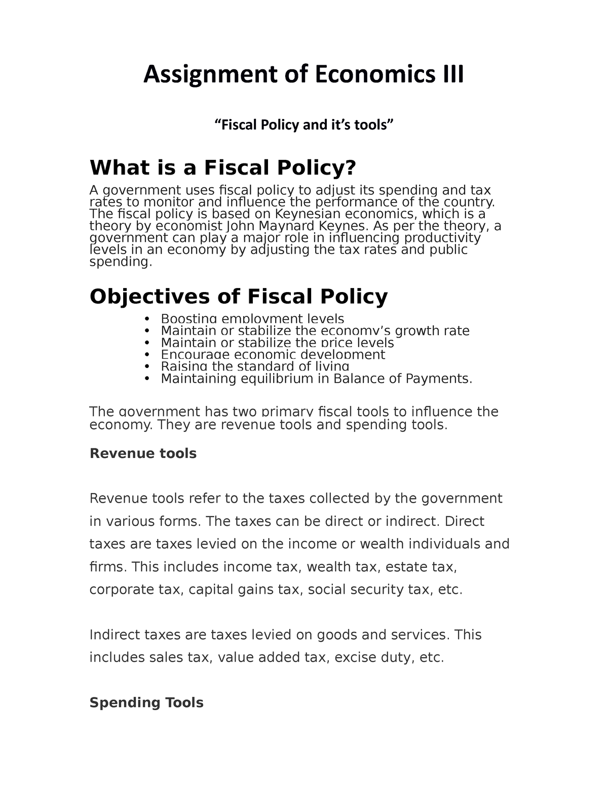 fiscal-policy-and-it-s-tools-assignment-of-economics-iii-fiscal-policy-and-it-s-tools-what