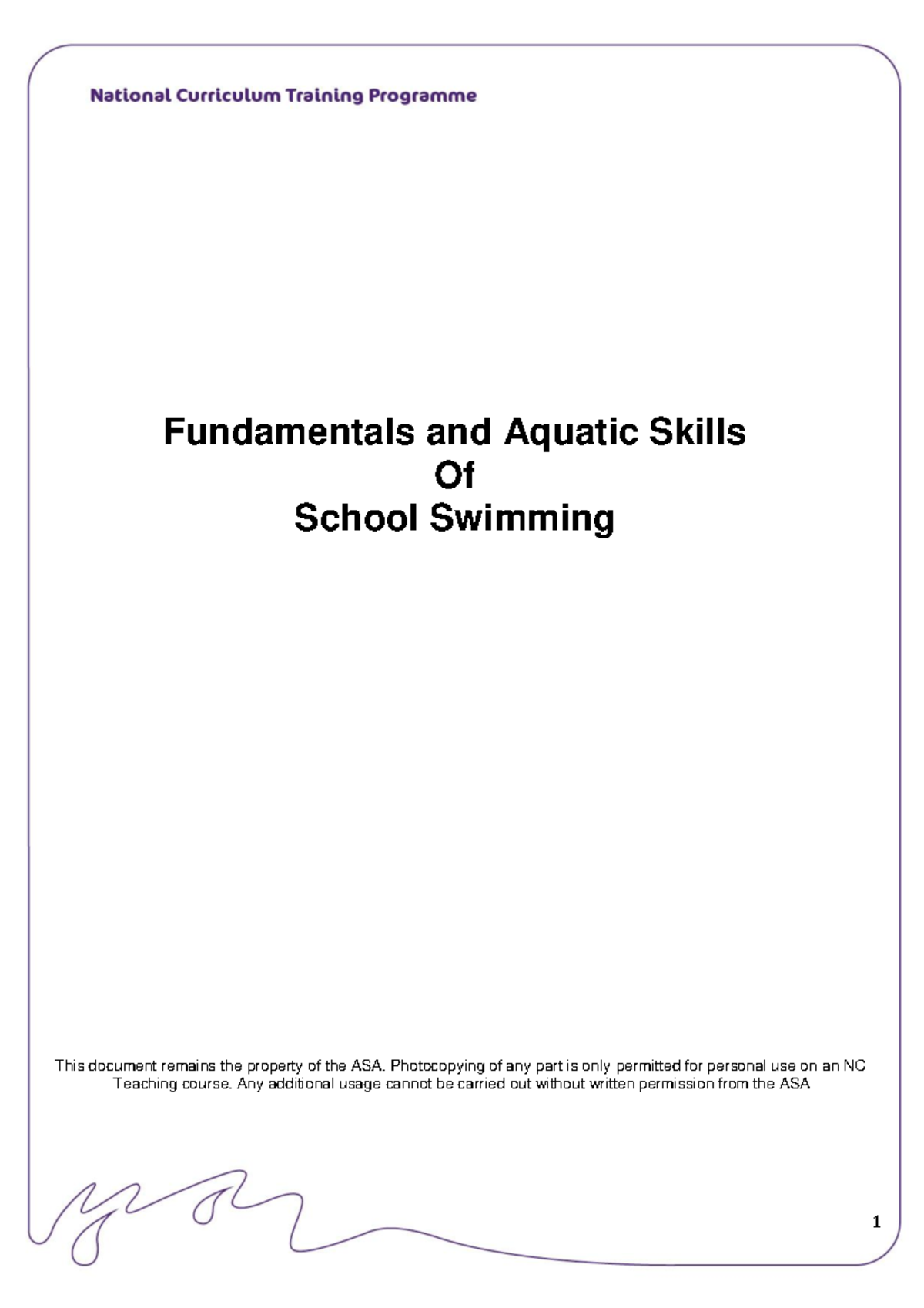 NCTP-Learner-guide - None - Fundamentals and Aquatic Skills Of School ...