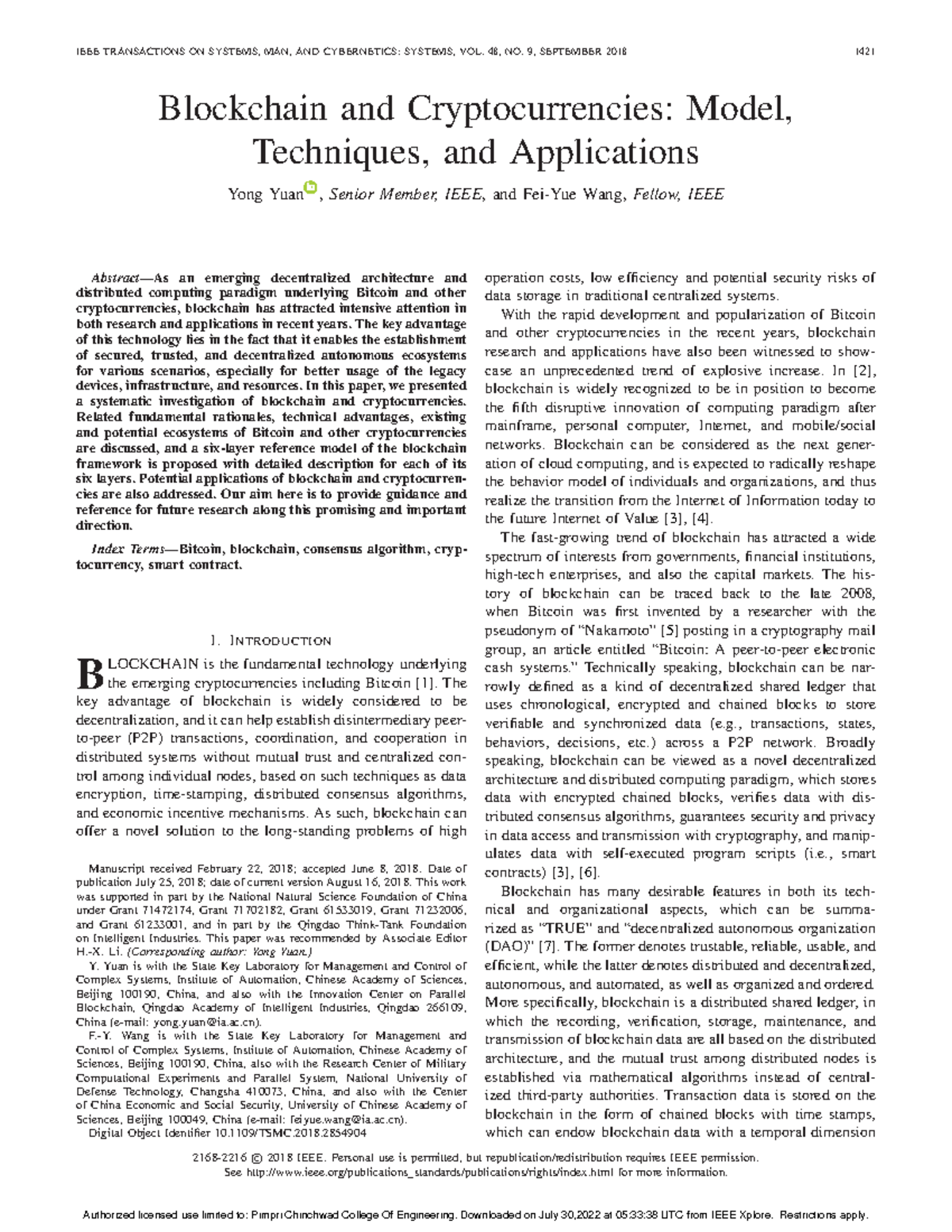 IEEE Transaction paper on Blockchain Layers - Computer Engineering ...