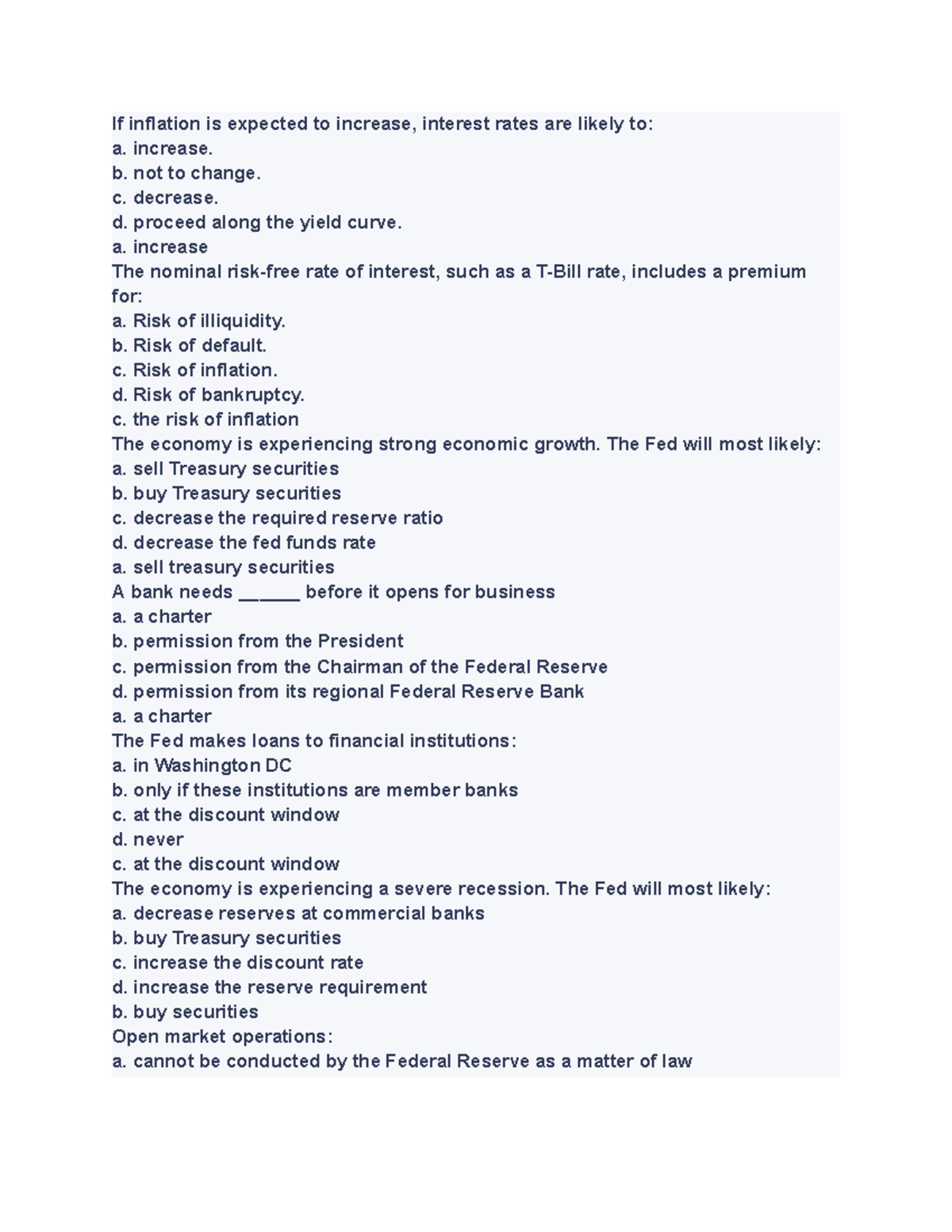 CORP Finance UKY (14) EXAM REVIEW HELP If inflation is expected to