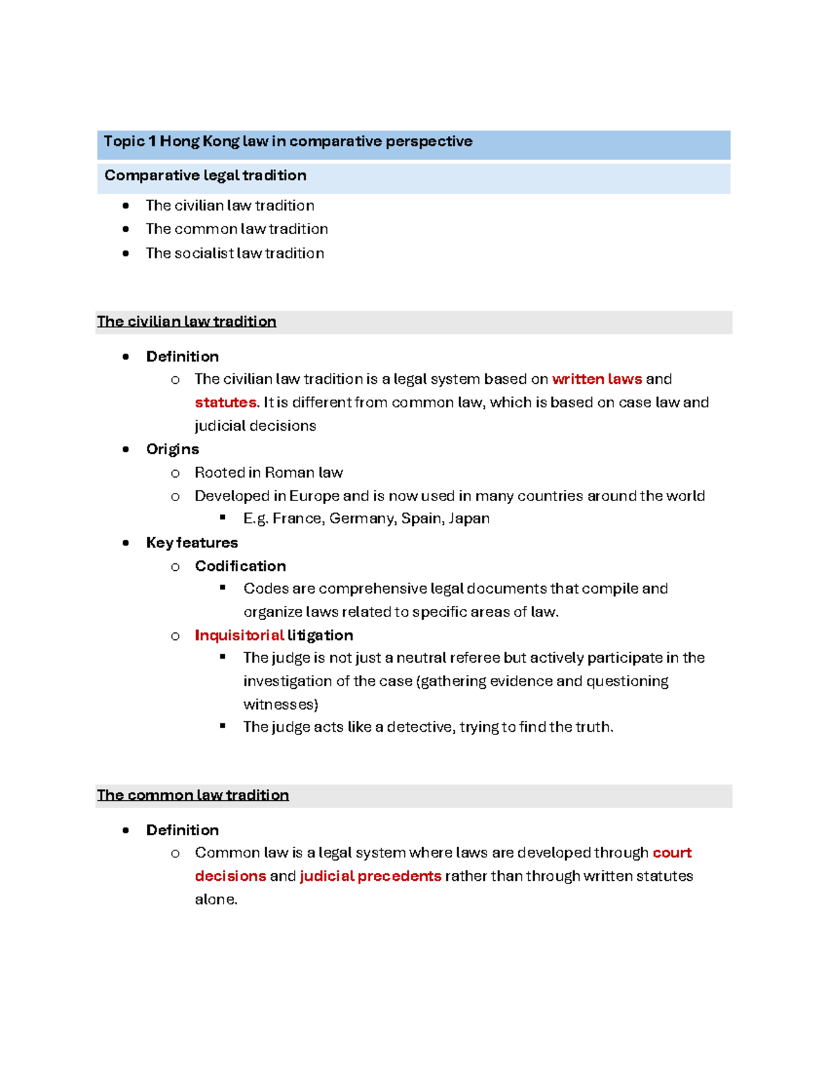 Topic 1 Hong Kong law in comparative perspective - Topic 1 Hong Kong ...