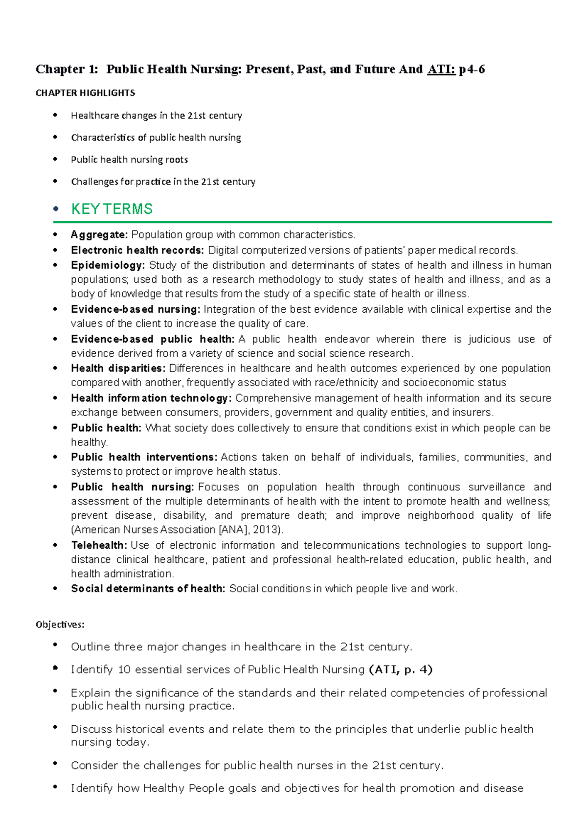 Chapter 1 Module and Blueprint - Chapter 1: Public Health Nursing ...