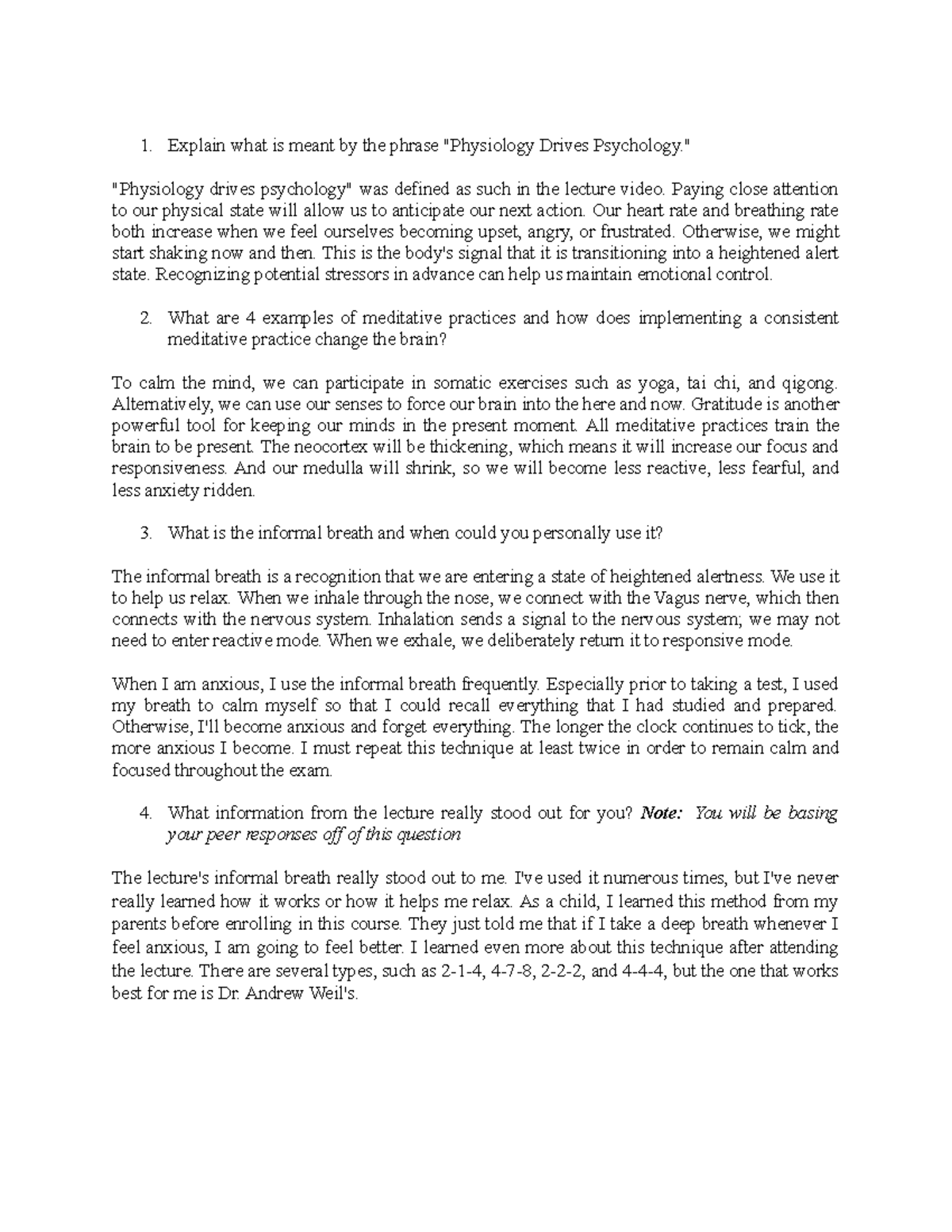 SWU349 Assigment 3w2 HW For Stress Management Explain What Is Meant