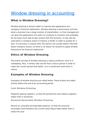 Window dressing - definition and meaning - Market Business News