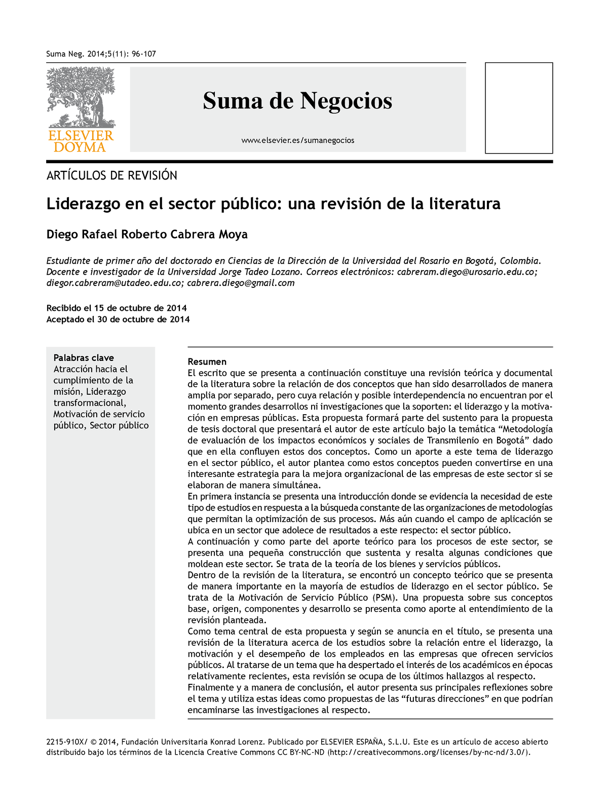 Liderazgo En El Sector P Blico Una Revisi N De La Liter Suma De Negoci X