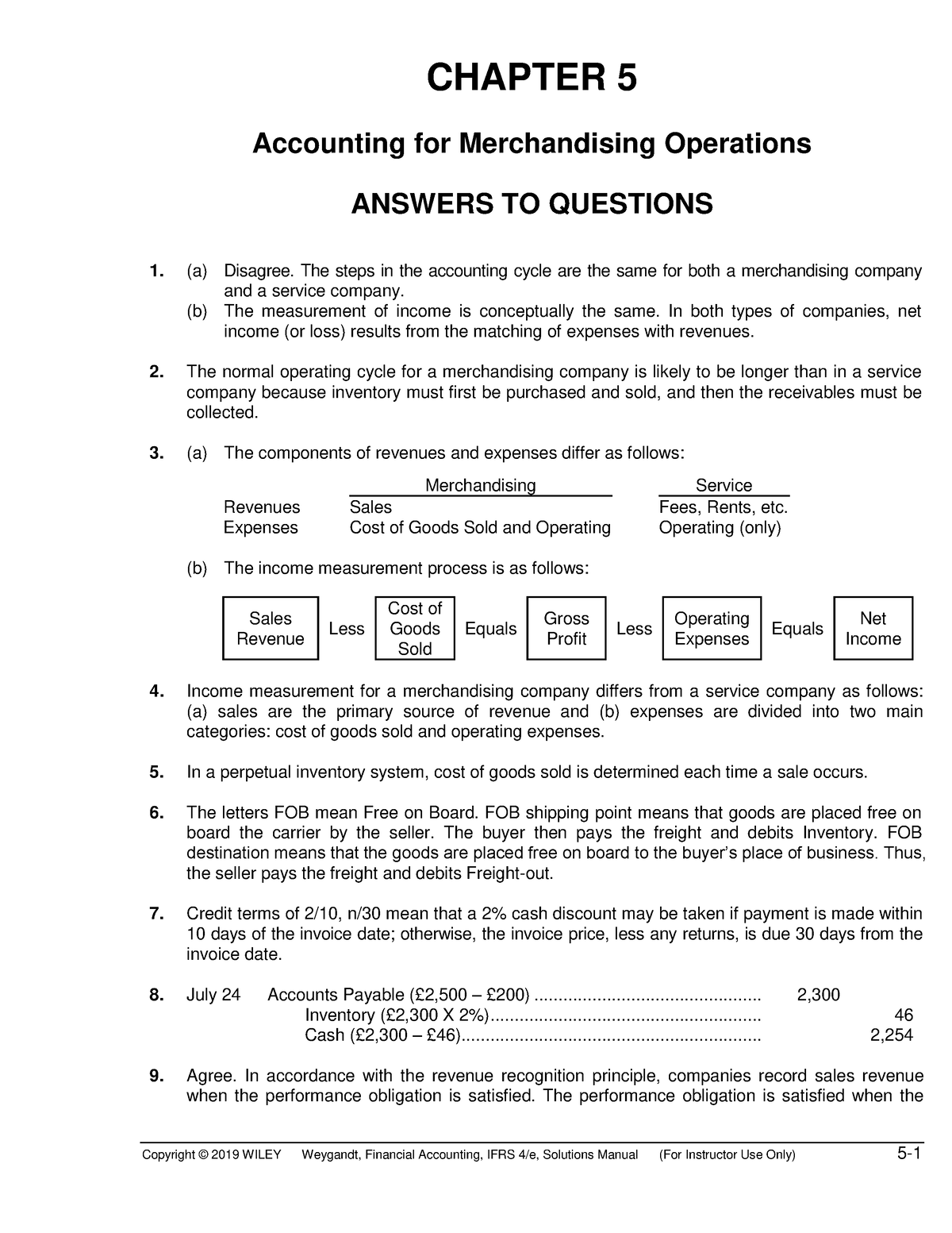 Ch05 Solution Manual - Ch05 답안 - Copyright © 2019 WILEY Weygandt ...