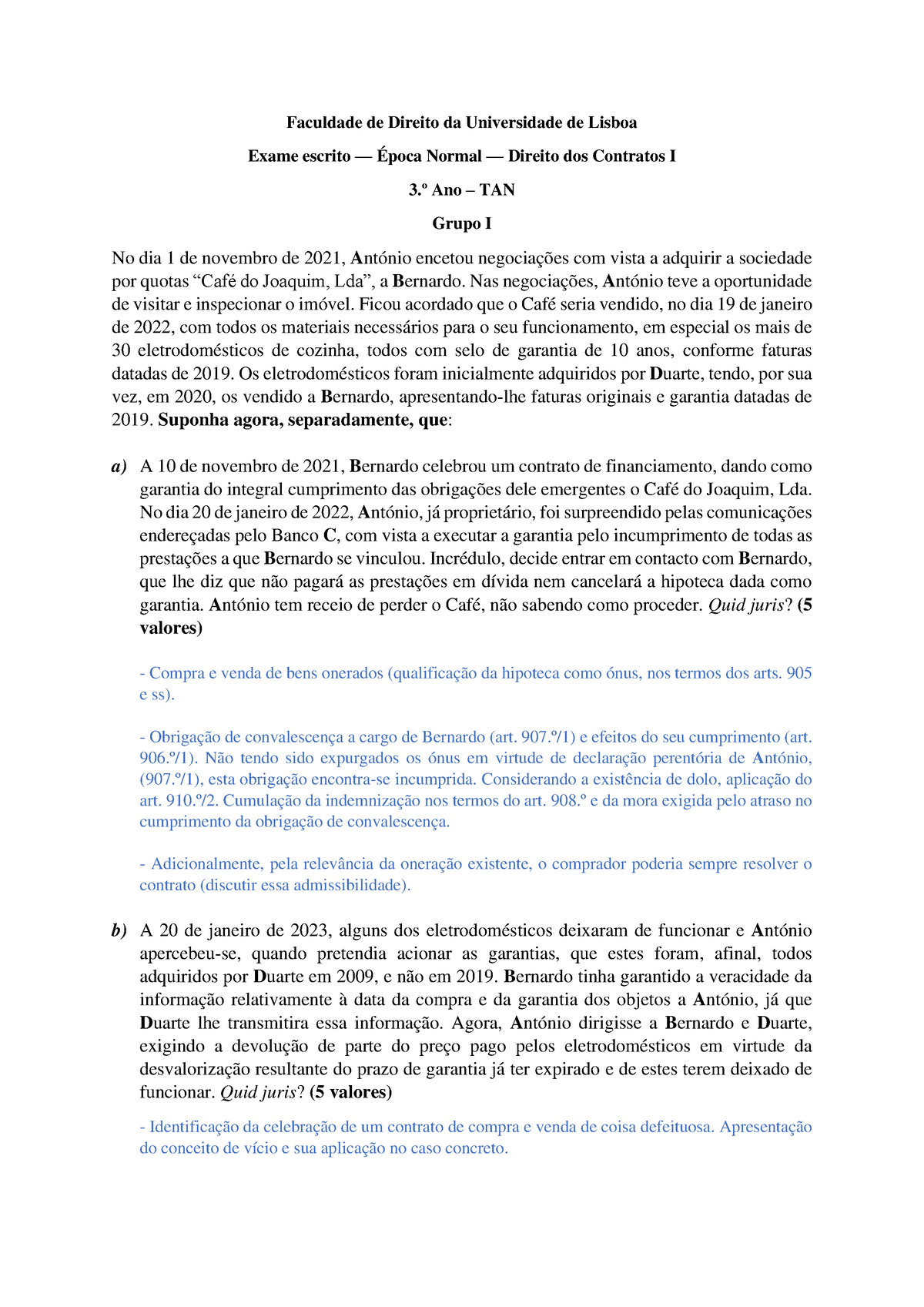 Época Normal Exame Faculdade De Direito Da Universidade De Lisboa Exame Escrito — Época 5693