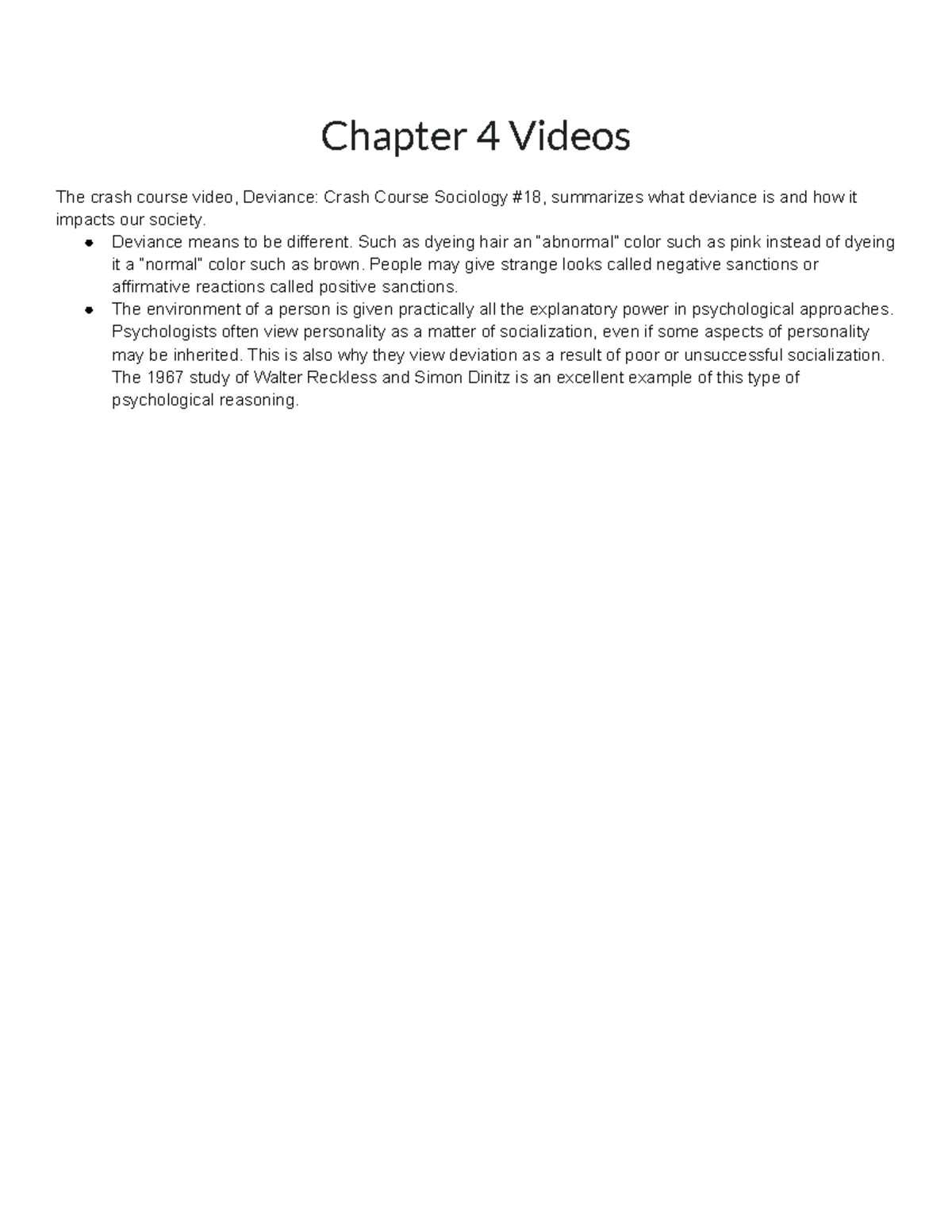 Chapter 4 Videos Crash Course Video Deviance Crash Course Sociology