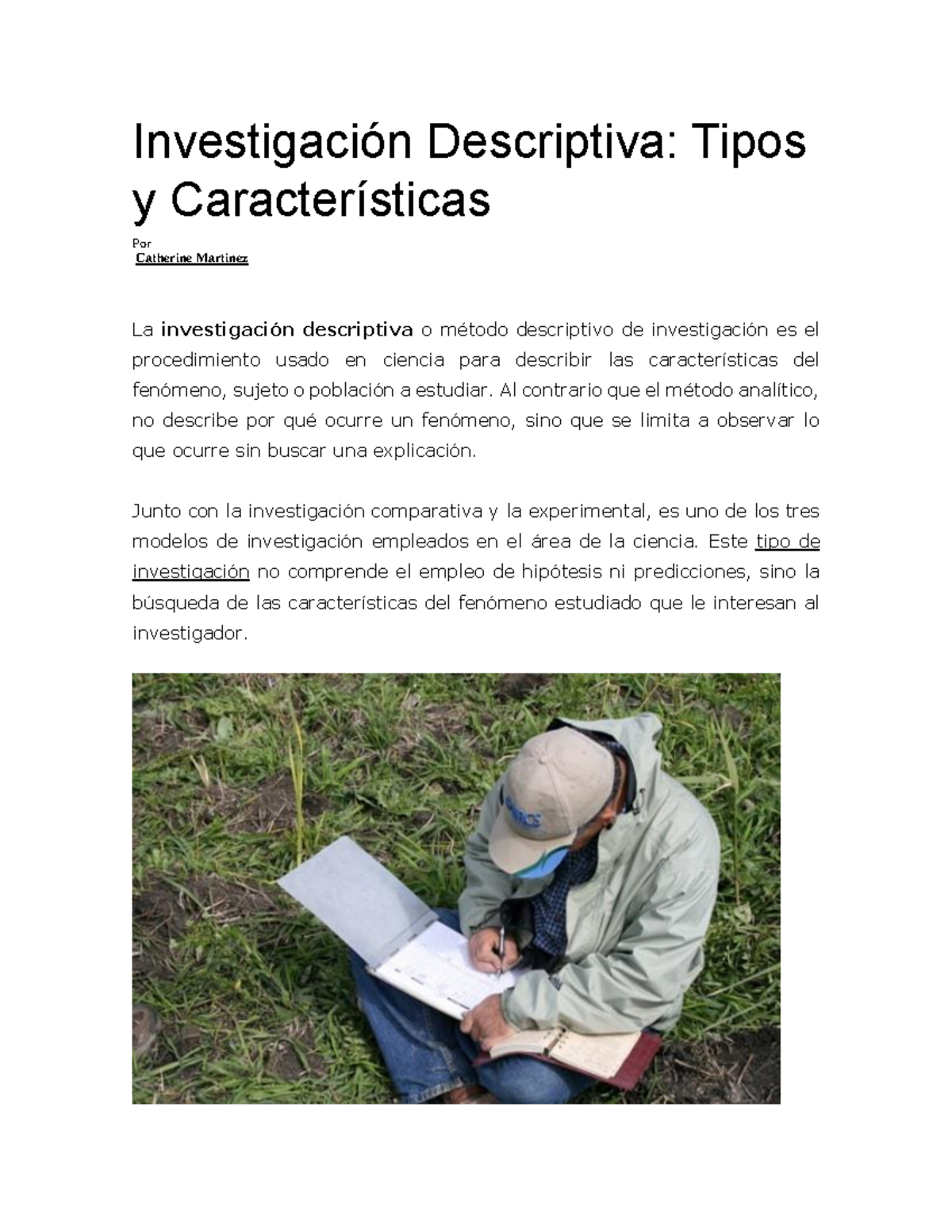 Investigación Descriptiva - Investigación Descriptiva: Tipos Y ...