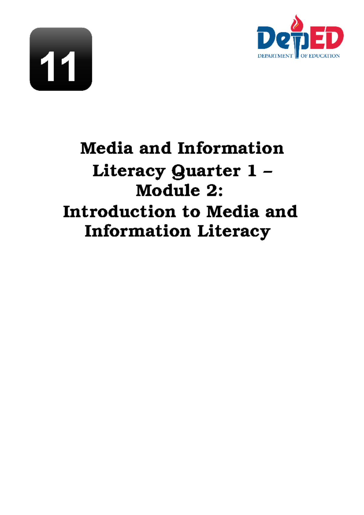 MIL-Q1-M2 - Media And Information Literacy Module In First Quarter ...