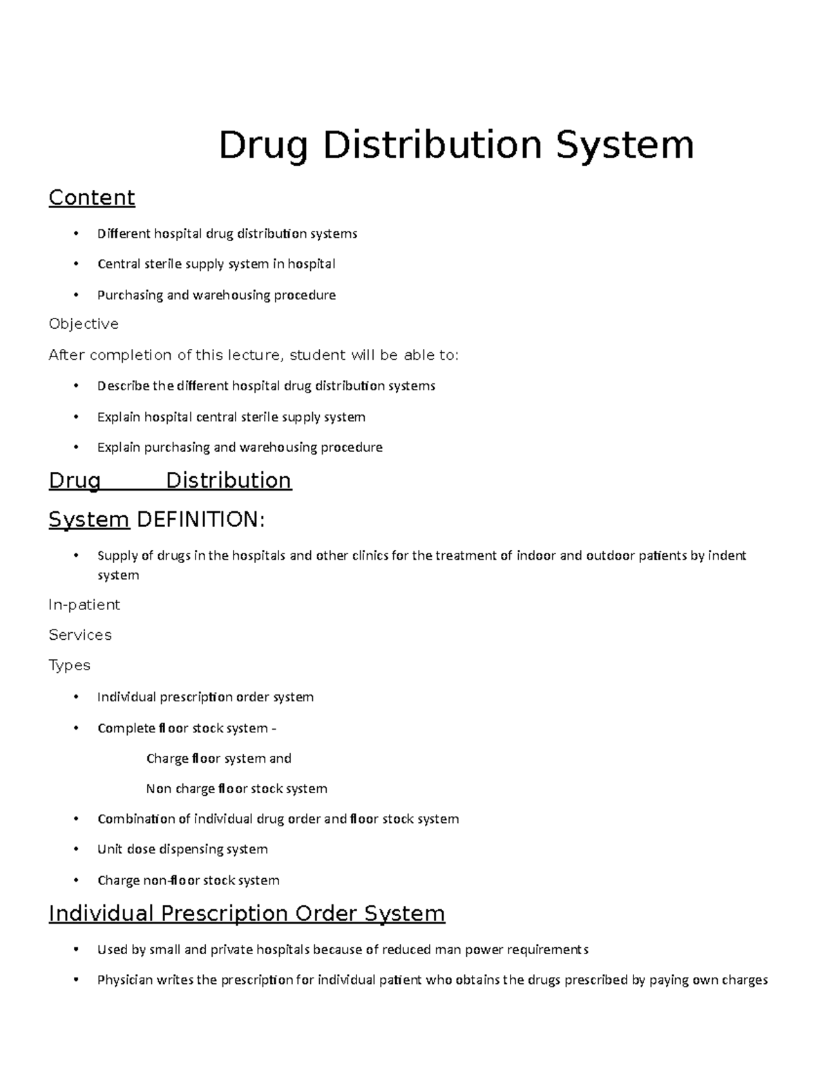 chapter-4-drug-distribution-system-drug-distribution-system-content