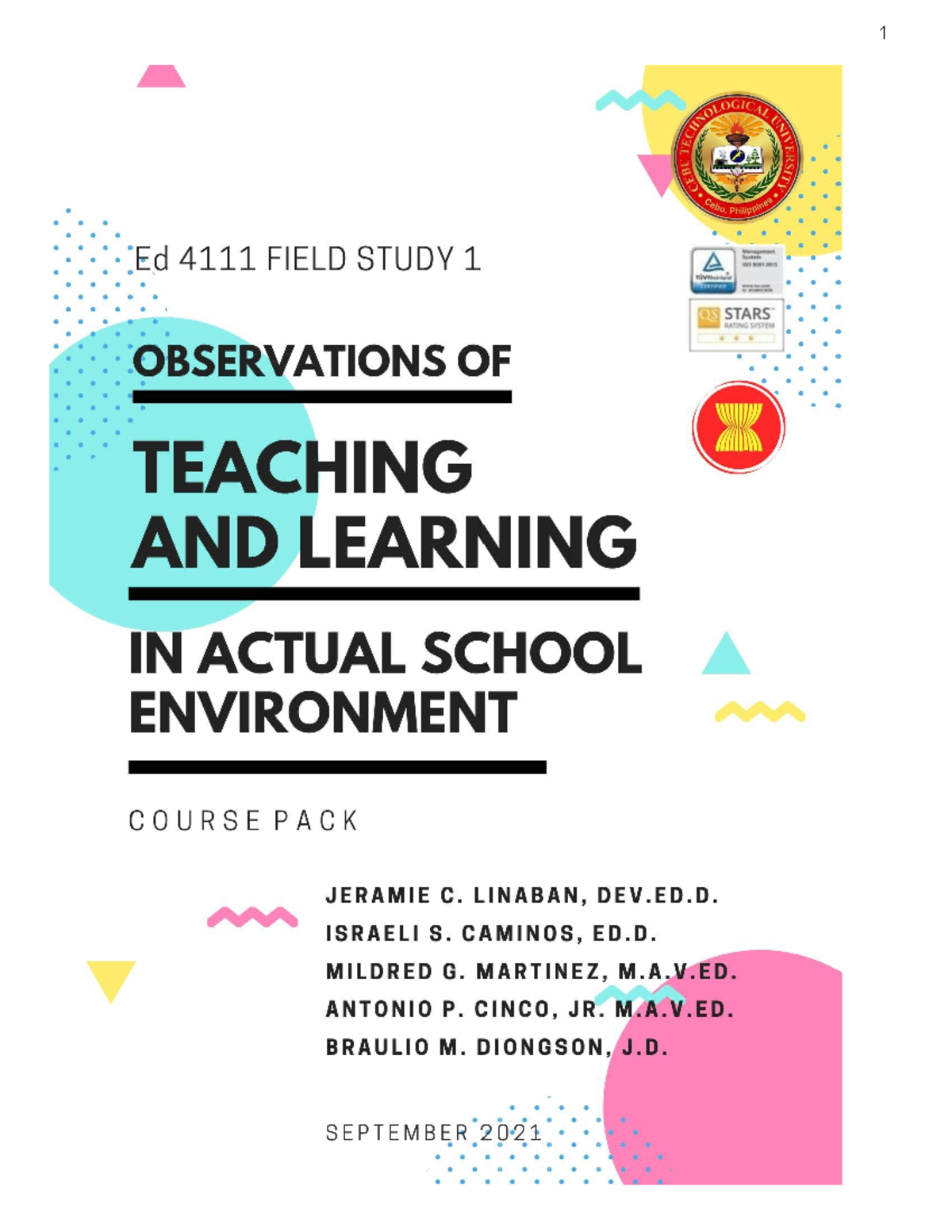 ED-4113-Field-Study-1-course-pack - Cebu Technological University M ...