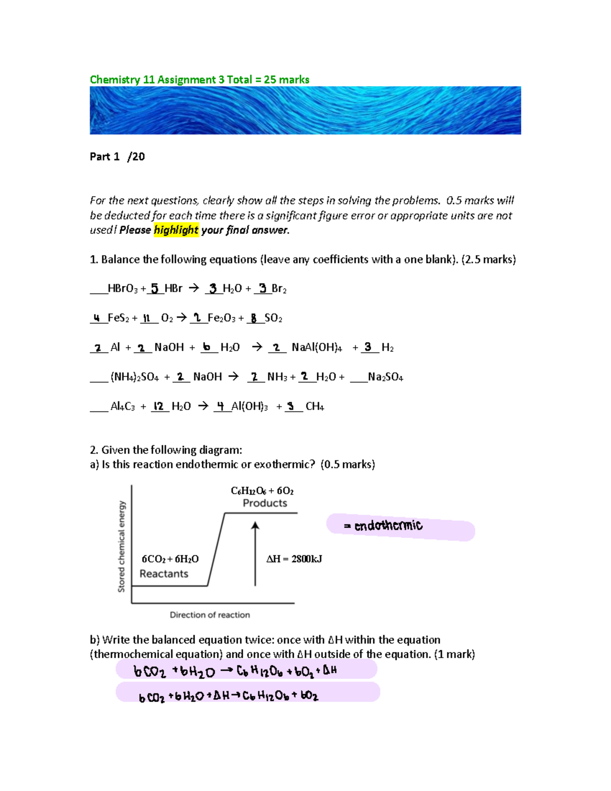 assignment chemistry 3rd week