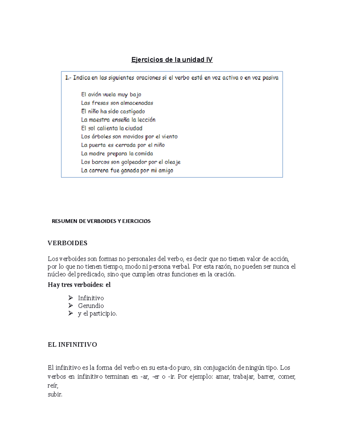 Let 113 Ejercicios de la unidad 4 - Ejercicios de la unidad IV RESUMEN ...
