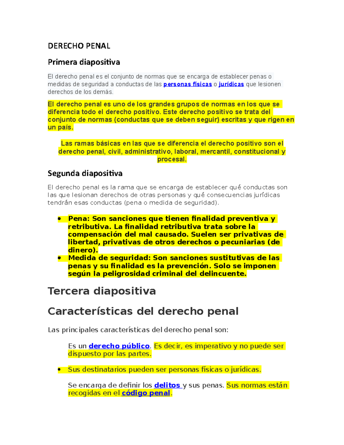 Derecho Penal Apuntes - DERECHO PENAL Primera Diapositiva El Derecho ...