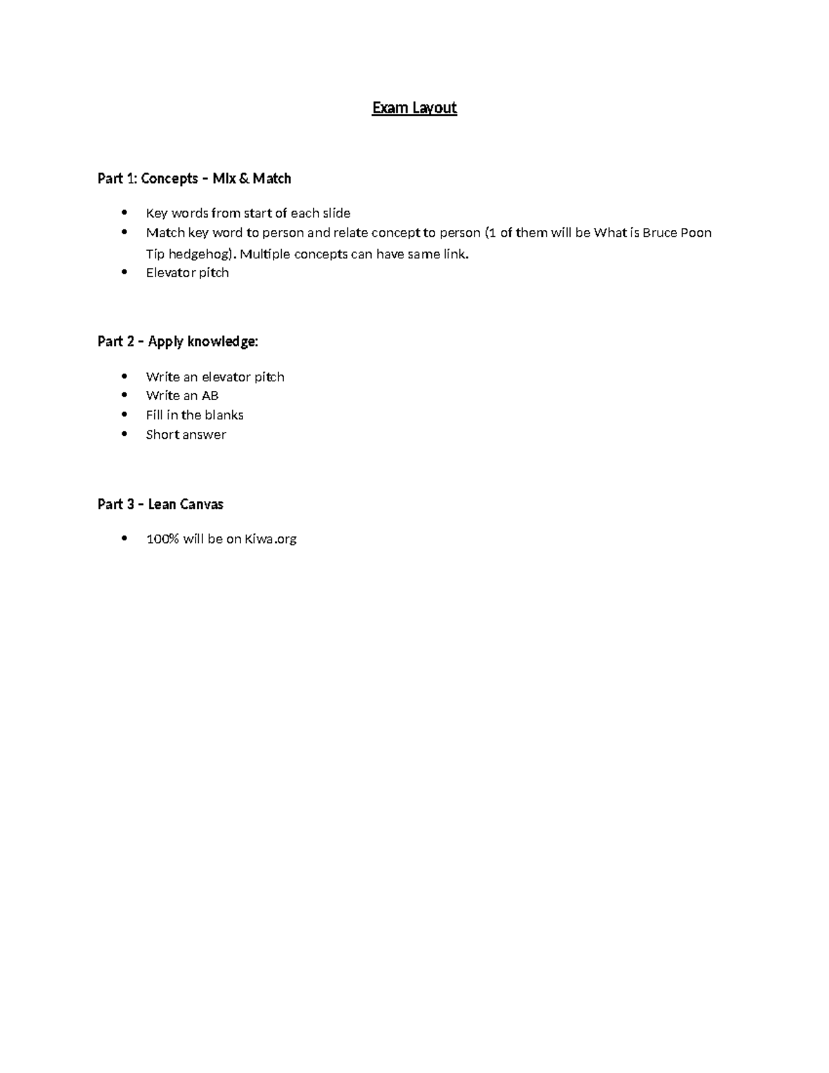 ENT 526 Midterm Key Terms - Exam Layout Part 1: Concepts – Mix & Match ...