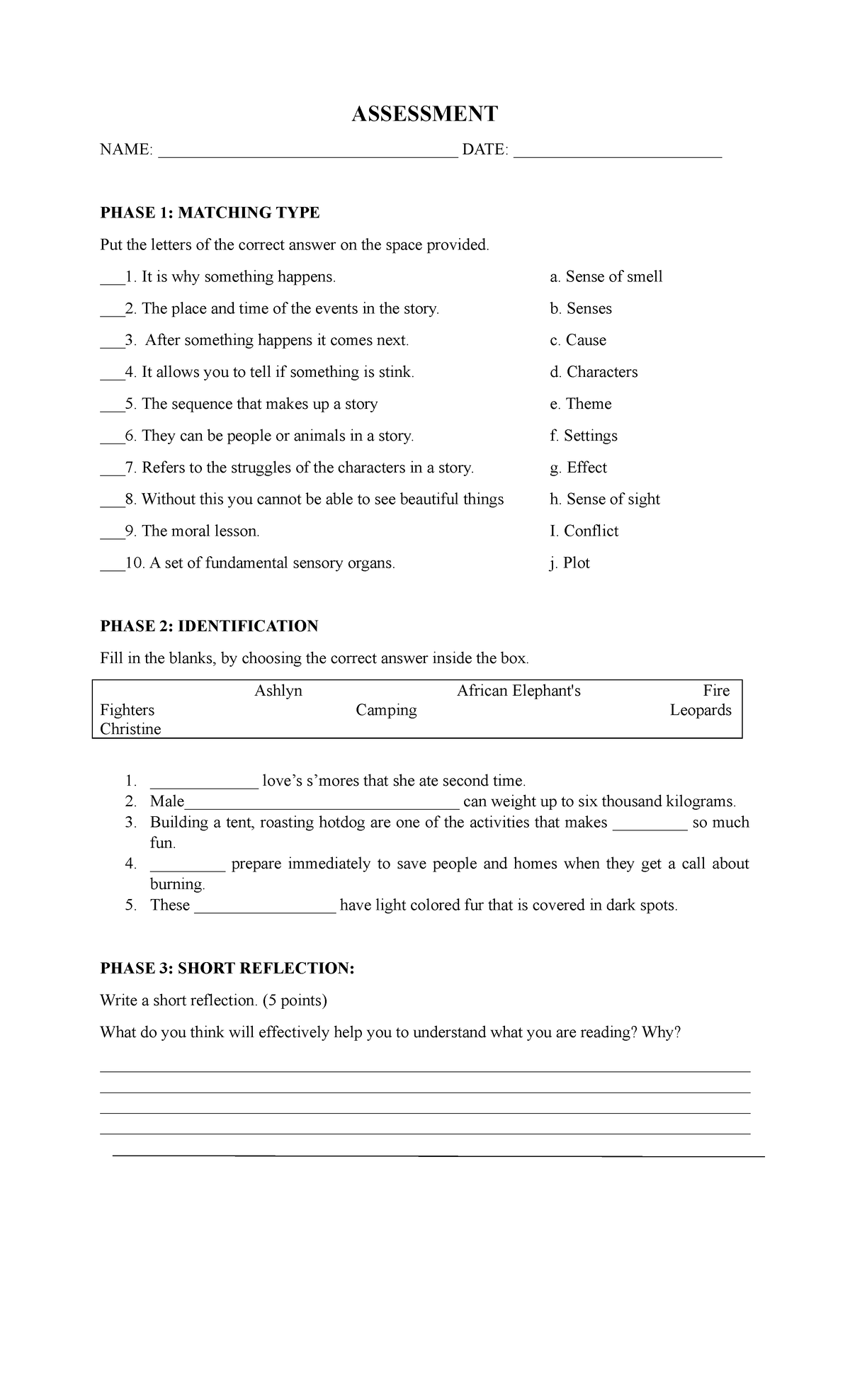 NSTP- Assessment - ASSESSMENT NAME ...