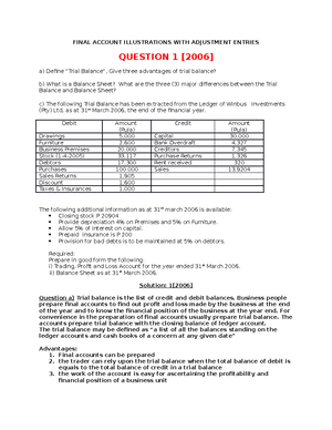 BANK Reconciliation Statement Questions AND Answers JUNE 2020 ...