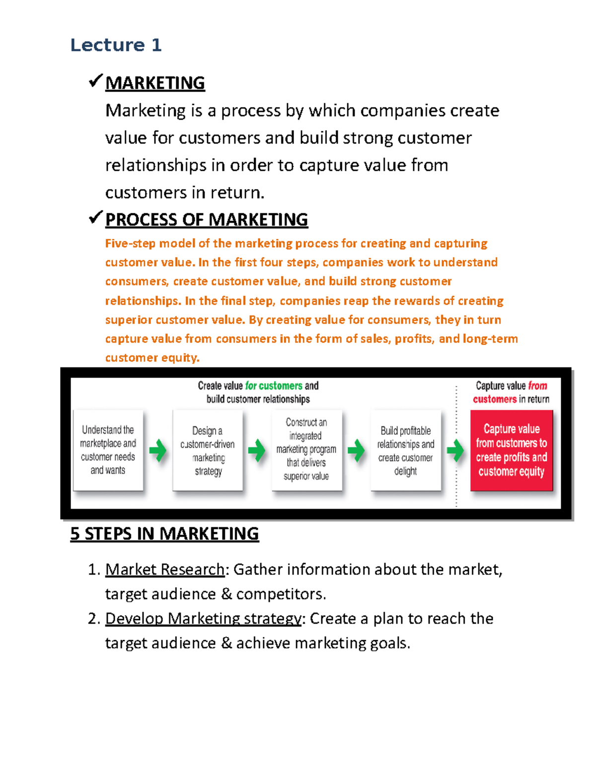 Marketing Lec 1 (edited) - MARKETING Marketing is a process by which ...