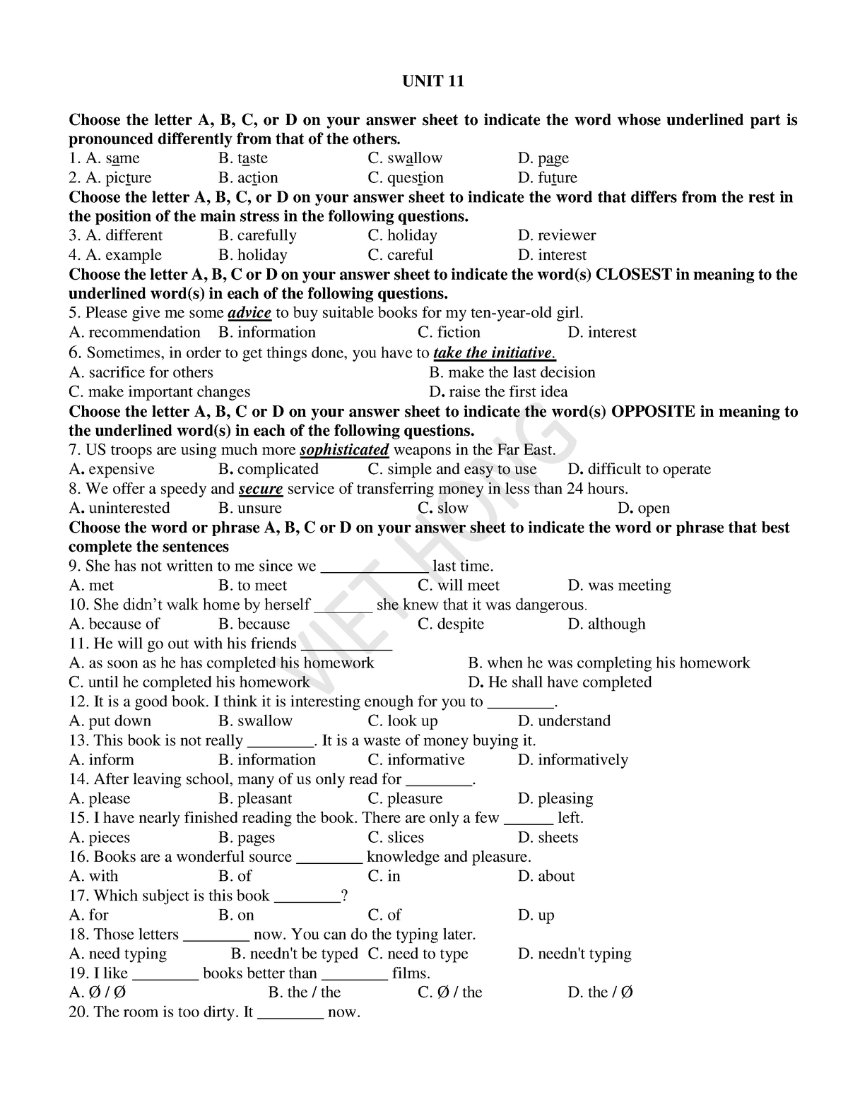 unit-11-good-unit-11-choose-the-letter-a-b-c-or-d-on-your-answer