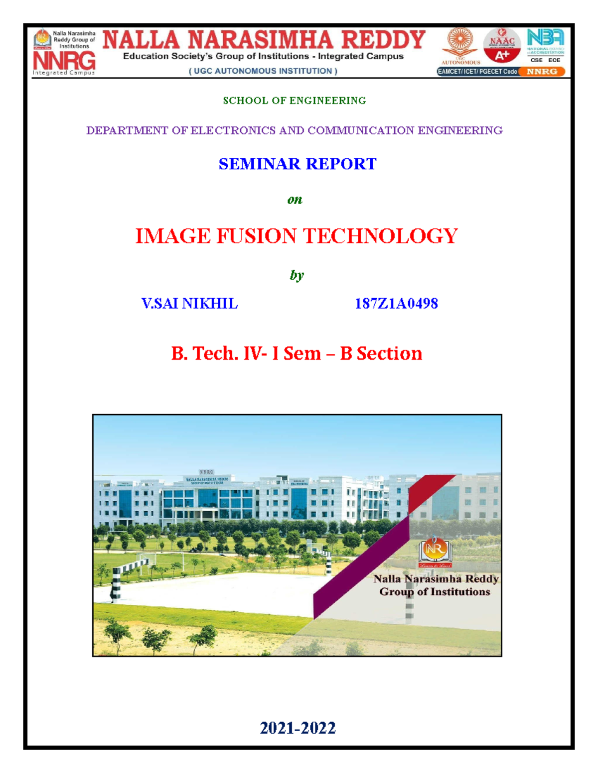 Final Seminar Document - SCHOOL OF ENGINEERING DEPARTMENT OF ...