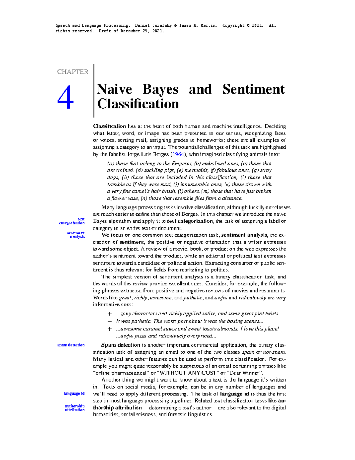 PW 8 Naive Bayes Classifiers - Speech and Language Processing. Daniel ...