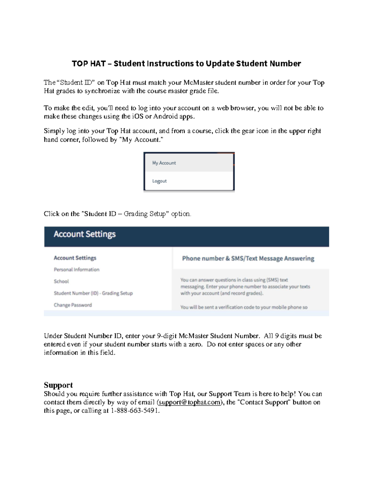 File Provider3 Top hat instruction TOP HAT Student Instructions to Update Student Number
