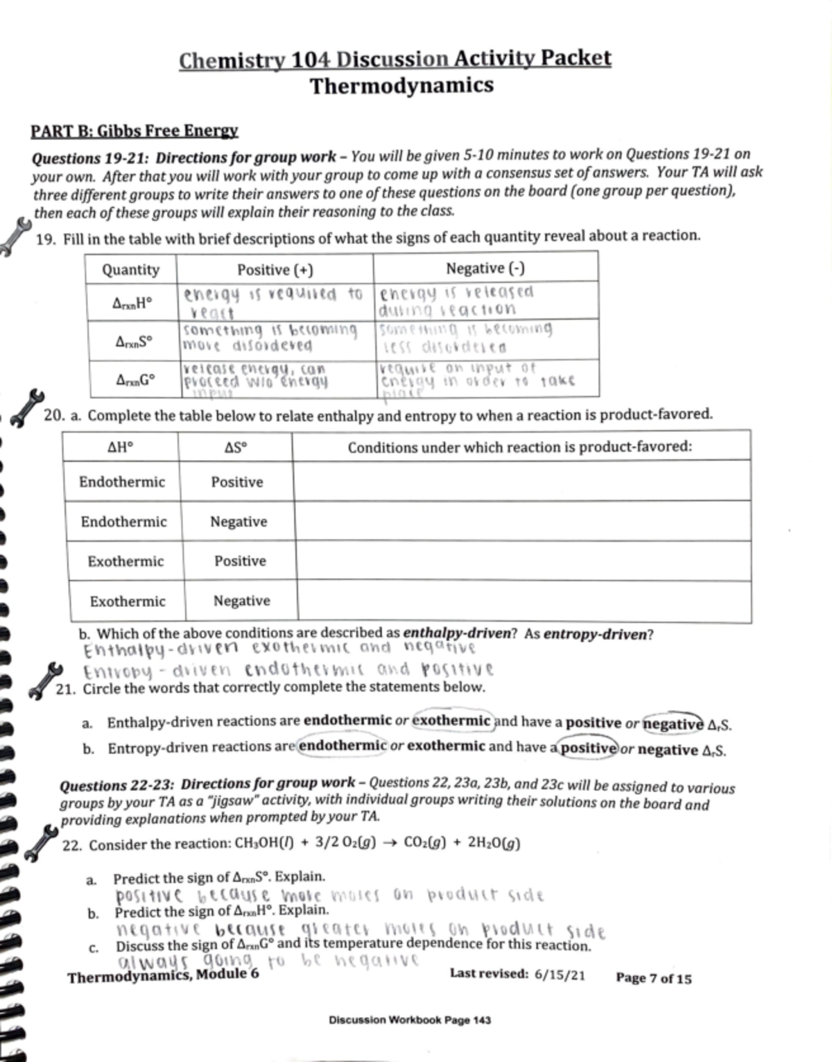 Discussion Activity 12 - ####### Che mistry 10 4 Discussion Ac tivity ...