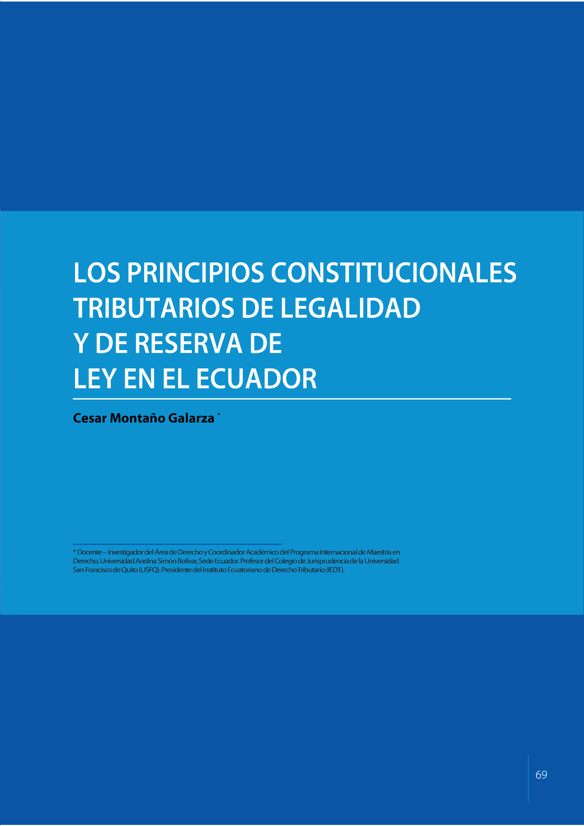 F23 - LOS PRINCIPIOS CONSTITUCIONALES TRIBUTARIOS DE LEGALIDAD Y DE ...