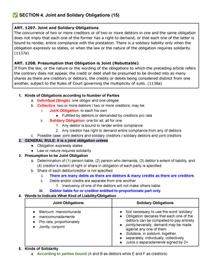 OBLI Chapter 3 Section 3 Notes - SECTION 3. Alternative Obligations (8 ...