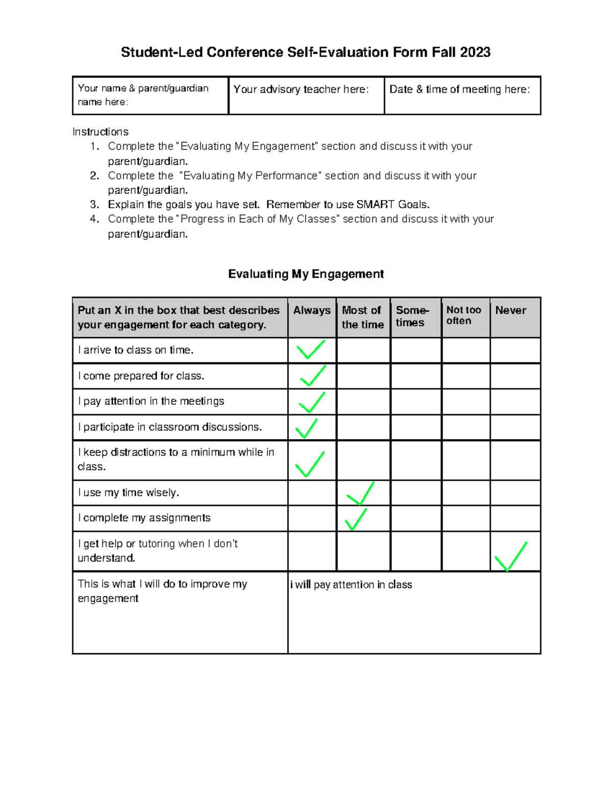 Jonathan Velasquez - Self Evaluation - Student-Led Conference Self ...