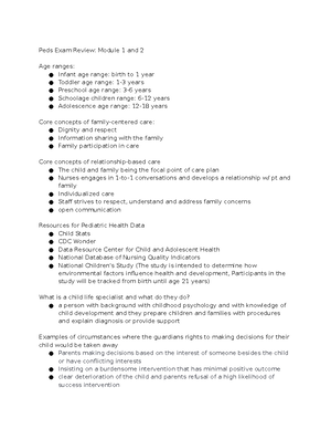 Modules 1 and 2 Review - study guide - NUR 336 - Arizona College - Studocu