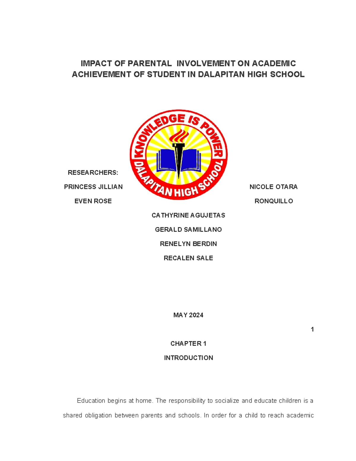 The Impact of Parental Involvement on Academic Achievement - IMPACT OF ...