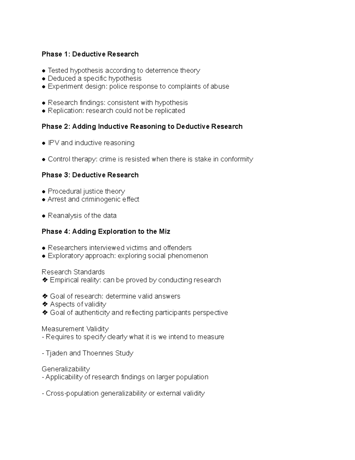Research Method Cj 3 Crmj 368 Phase 1 Deductive Research Tested