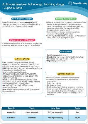 Adenosine - Pharm drug cheat sheets - Adenosine Drug name: Indication ...