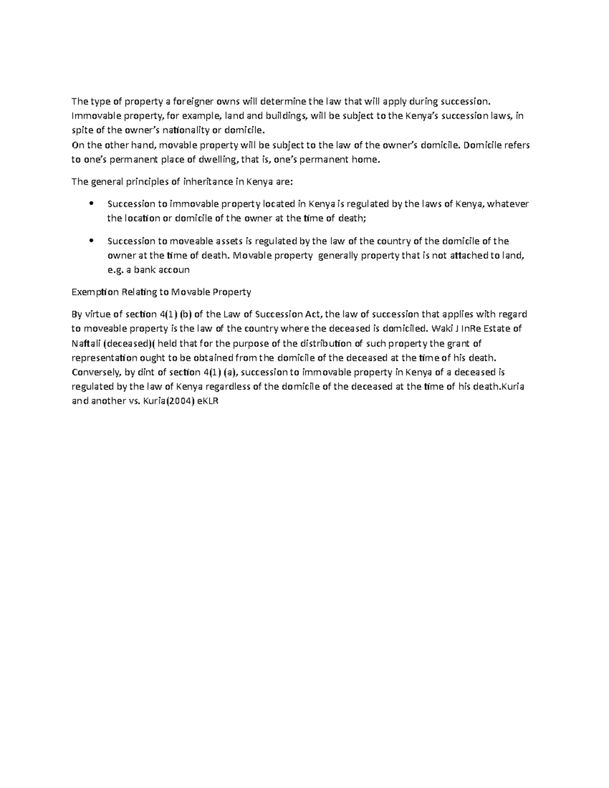 Section 91 of the law of succession - The type of property a foreigner ...