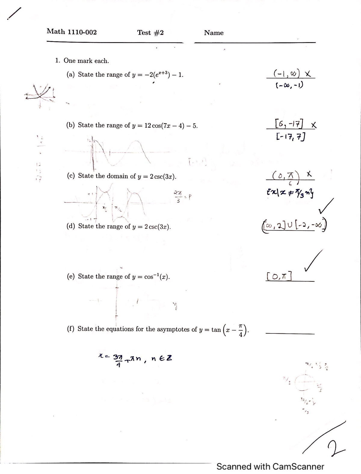 Math 1110- Test 2 - Some important questions from Math 1110 - MATH 1110 ...