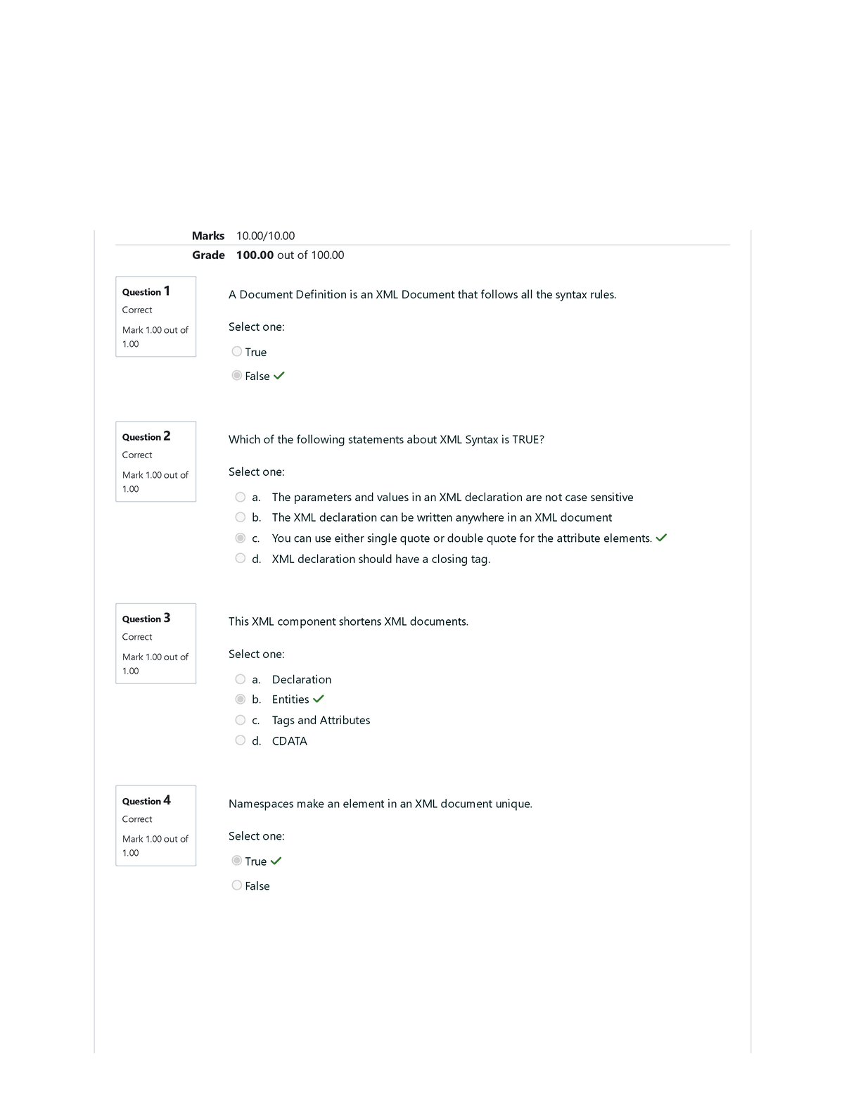 Prelim Lab Quiz 2 Attempt Review Edited - Question 1 Correct Mark 1 Out ...