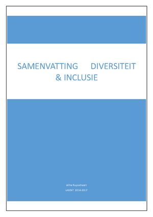 Opdracht 3 Diversiteit En Inclusie - Anke Vermeersch 01908728 ...