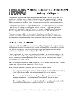 how to write a college lab report