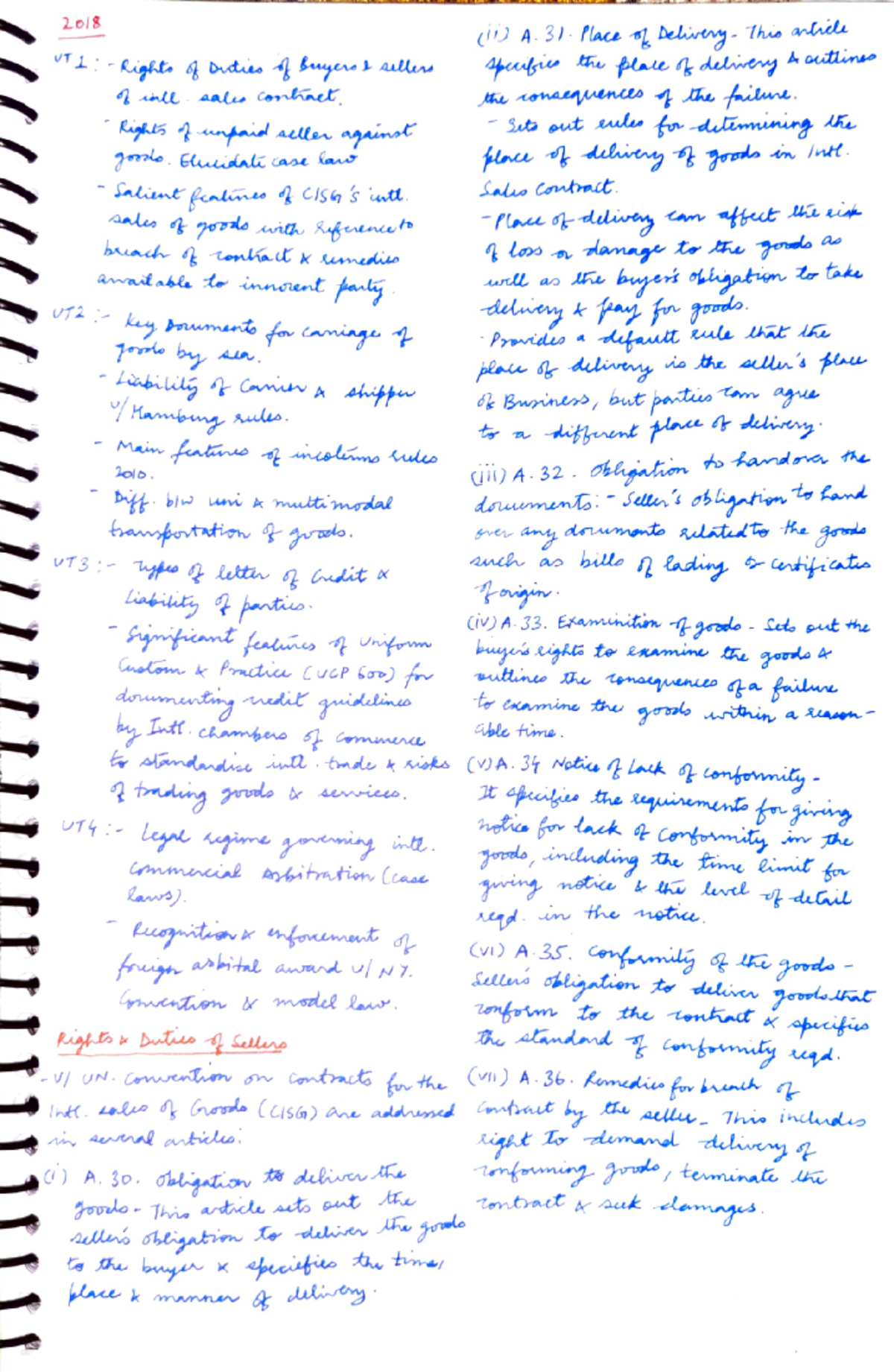 Icl notes - Summary International Commercial Law - 2ol glo. Gtuidali ...