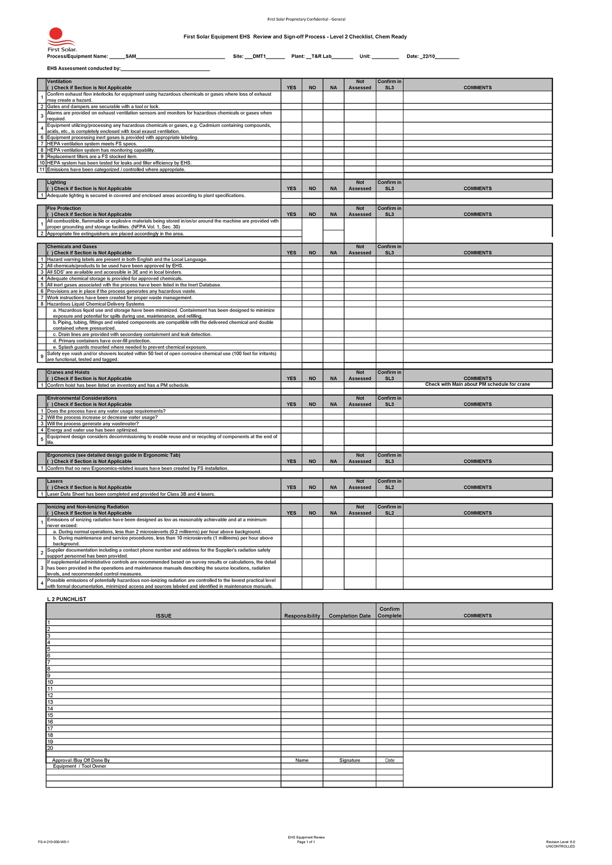 ESSO 1 - First Solar Proprietary Confidential - General# Process ...