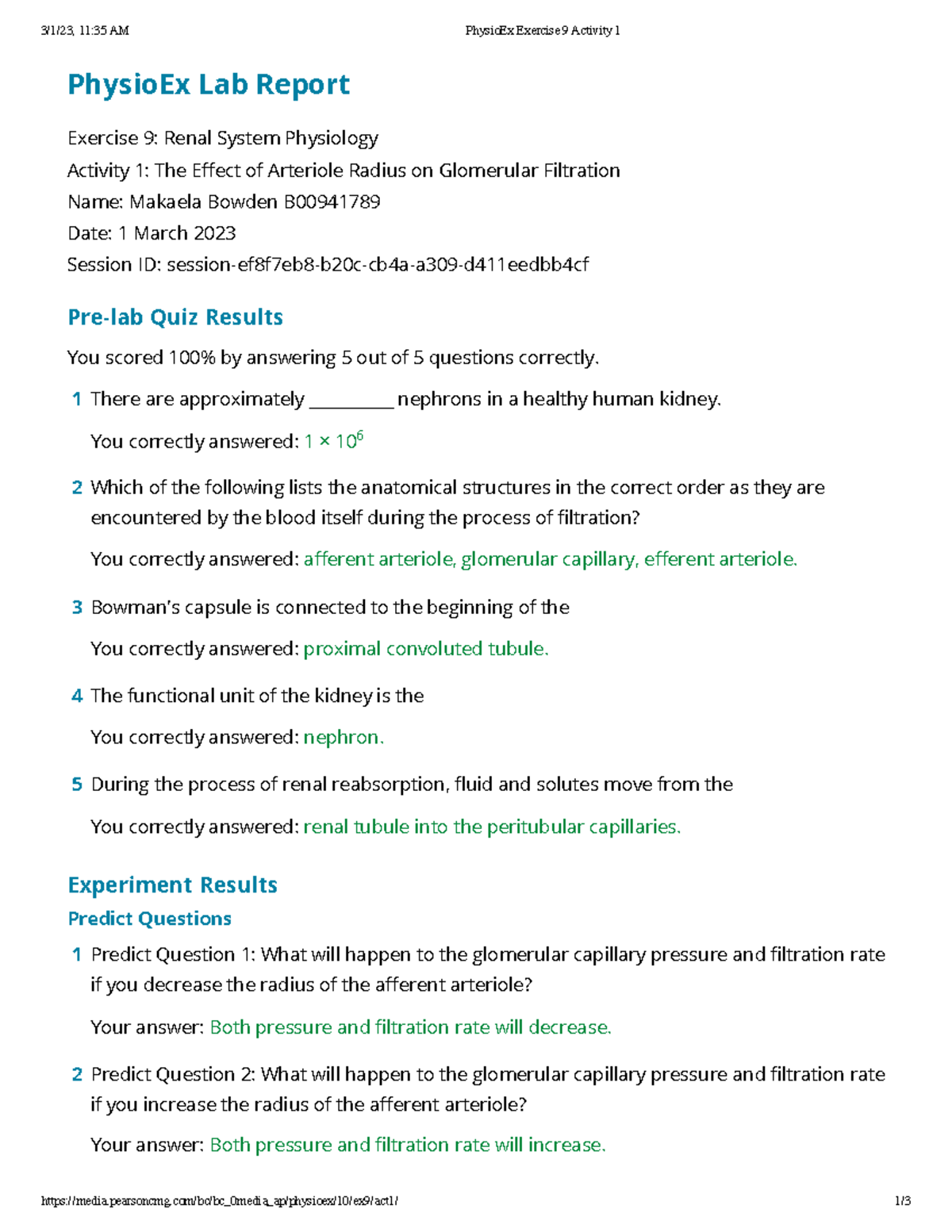 Physio Ex Exercise 9 Activity 1 Makaela Bowden - 3/1/23, 11:35 AM ...