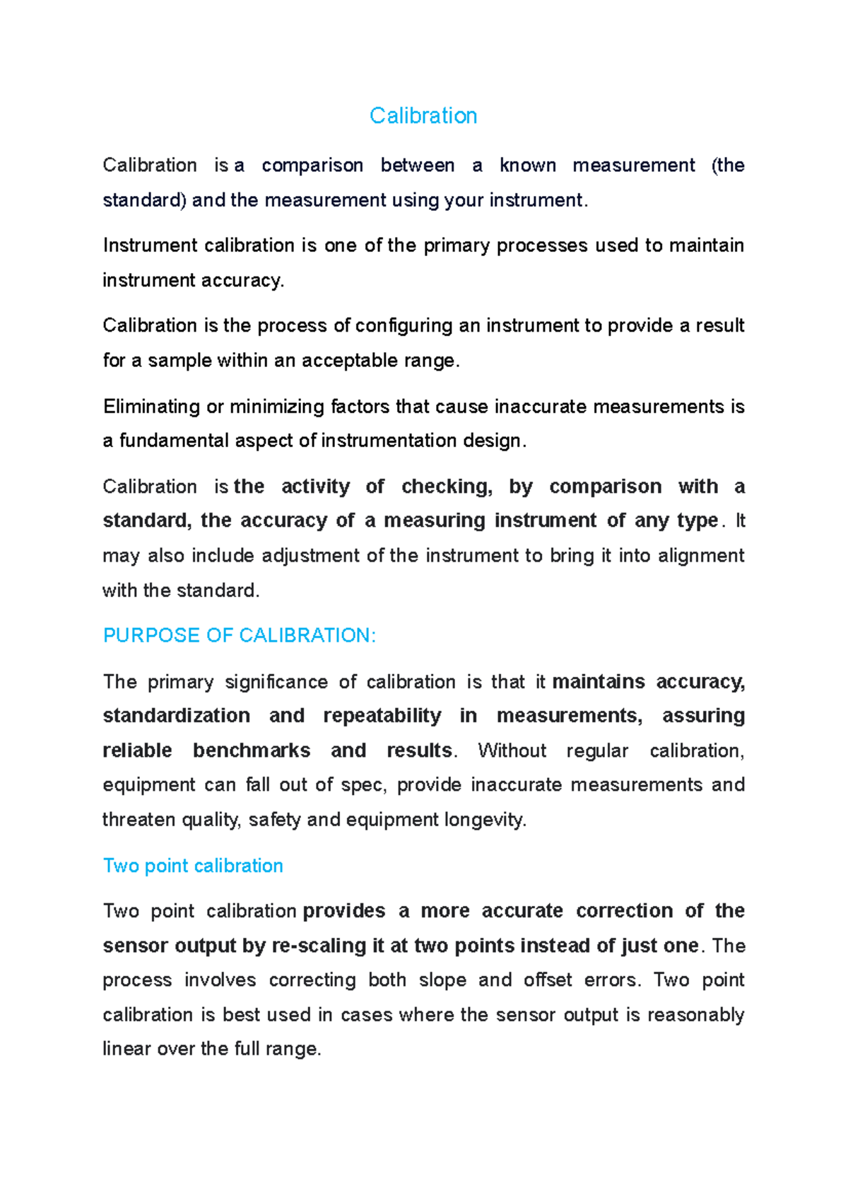 Calibration and its procedure types Calibration Calibration is a