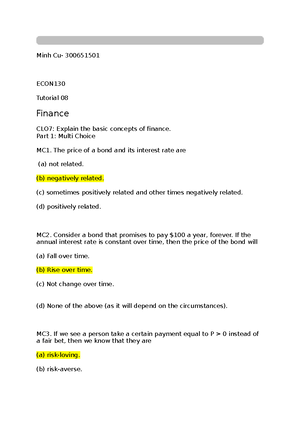 Econ130 23-2 Tutorial Exercises - ECON130 MICROECONOMIC PRINCIPLES 2023 ...