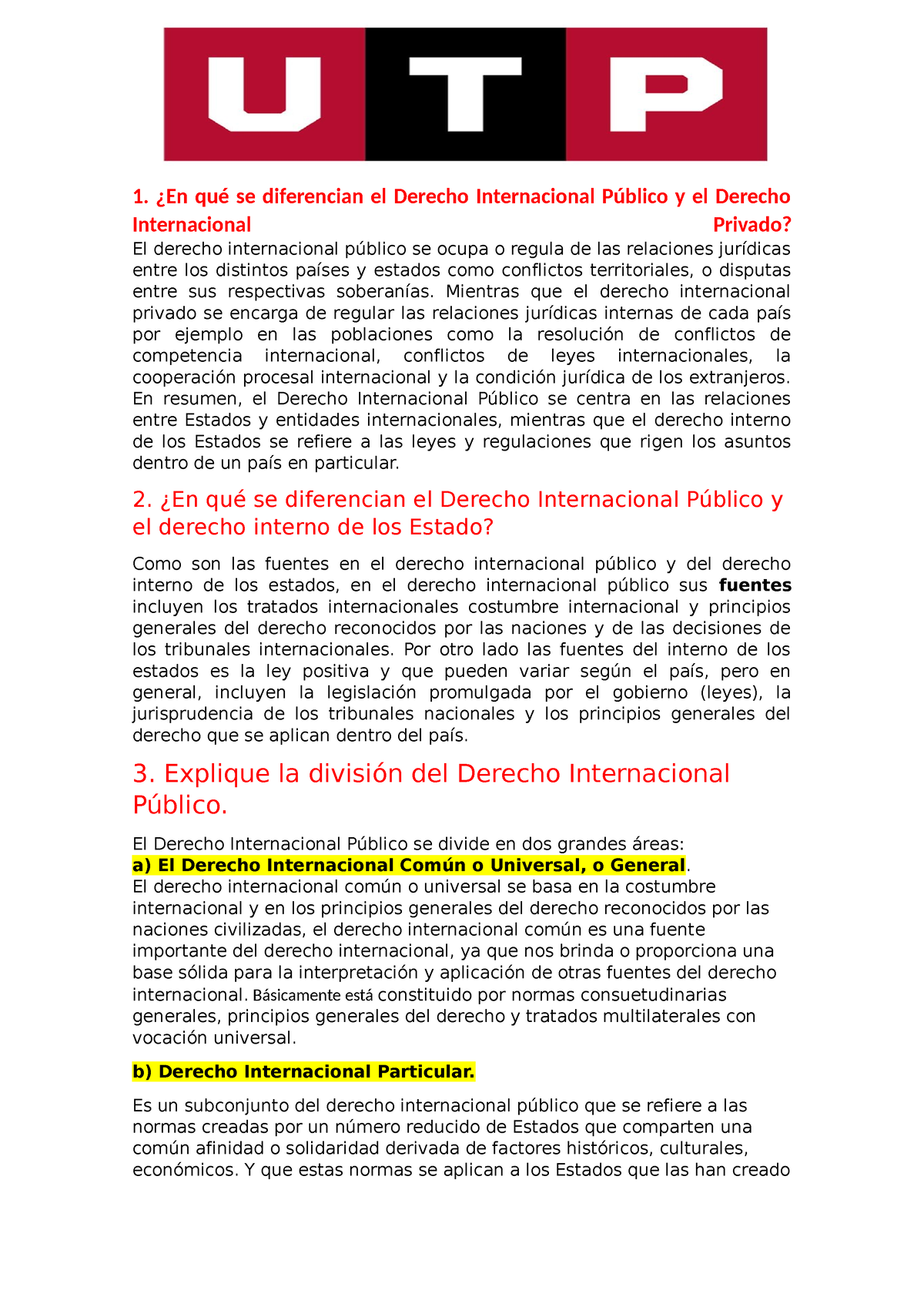 Derecho Internacional Publico Y Privado Diferencias - 1. ¿En Qué Se ...