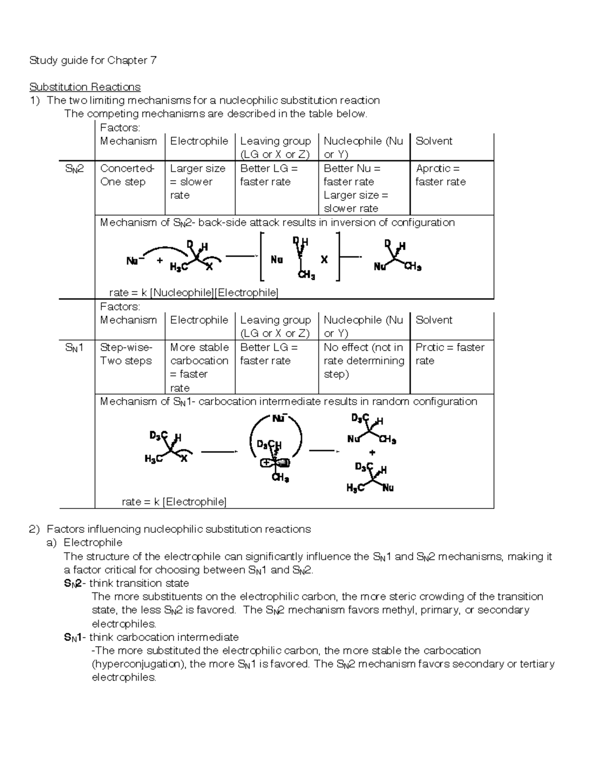 ORGO 7 - lesson practice - Study guide for Chapter 7 Substitution ...