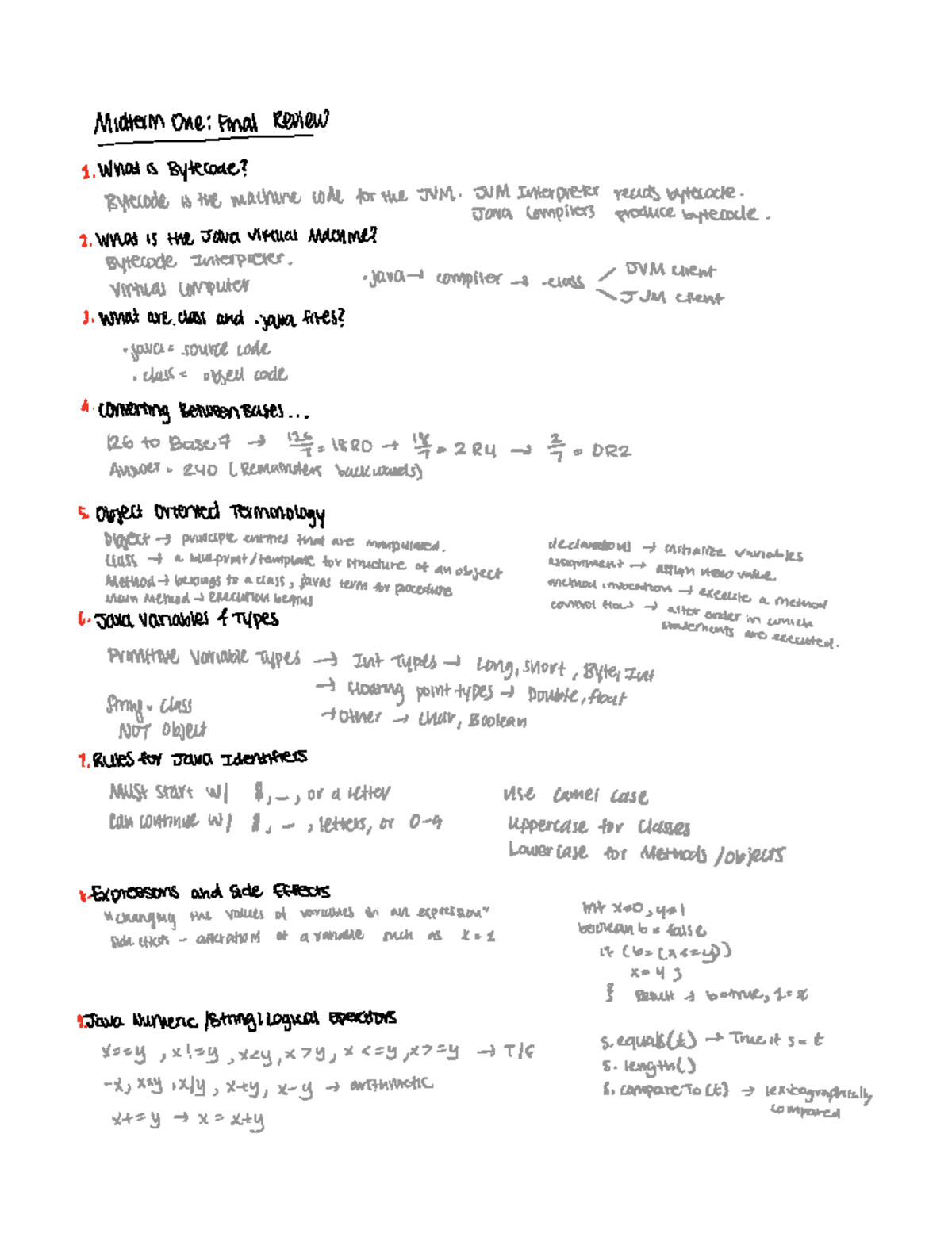 CMSC131- Midterm one - t Bytecode isthemachinecode forthe JVM ...